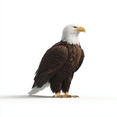 Obraz premium Bald Eagle Standing on White Background