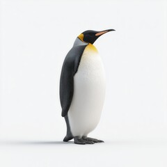 Fototapeta premium Emperor Penguin Standing on White Background