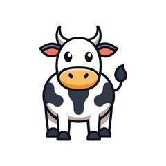 Minimal Cow logo vector illustration on white background