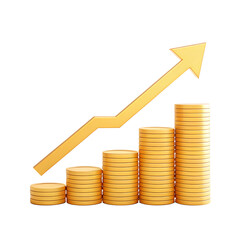 3d Business and finance icon isolated on transparent background