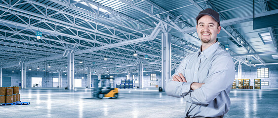 Portrait of a smiling supervisor with crossed arms