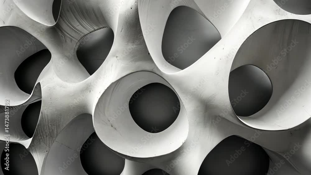 Poster abstract modern architecture exploring organic shapes and hollow structures in contemporary design p