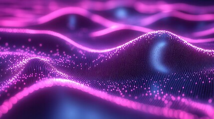 Abstract digital landscape of glowing particles (34)