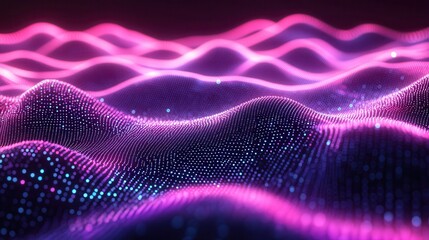 Abstract digital landscape of glowing particles (44)