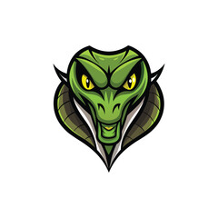 Flat and Minimal a snake's head logo vector illustration