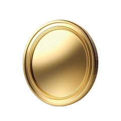 Shiny Plain Gold Coin on a transparent background