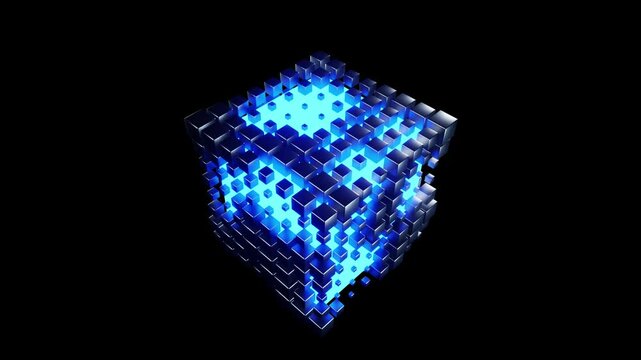 Cube box digital Geometric Shapes Background Abstract Digital