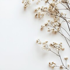 Delicate white flowers on a white background (5)