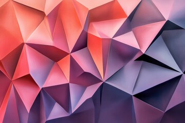 Obraz premium Abstract geometric pattern of layered triangles in vibrant colors.