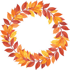 elegant Watercolor Autumn Leaves Wreath