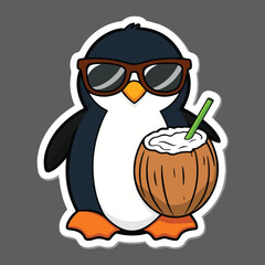 Cute cartoon penguin character with glasses holding a megaphone in the snow