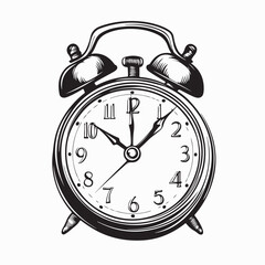 Black alarm clock image vector isolated on white background Vector Illustration