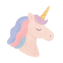 PNG Whimsical pastel unicorn illustration.