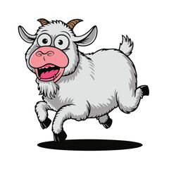 A funny cartoon pig smiling and standing happily