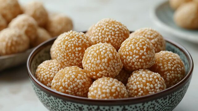 sesame tilgul in bowl on light background
