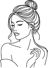 Elegant Black & White Beautiful Girls Vector Illustrations