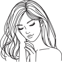 Elegant Black & White Beautiful Girls Vector Illustrations