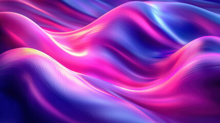 Obraz premium A mesmerizing 3D background showcases airy, realistic visuals in stunning 4K with a unique side angle, featu vibrant pink and blue hues in an abstract design.