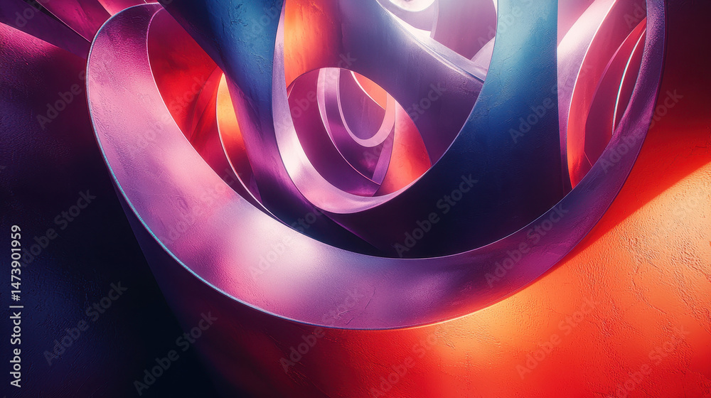 Poster abstract 3d shapes create a realistic 4k background with dynamic side angle perspective showcasing a