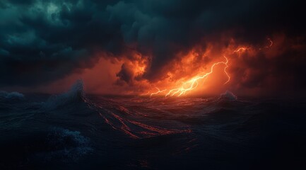 Fototapeta premium Turbulent storm at sea