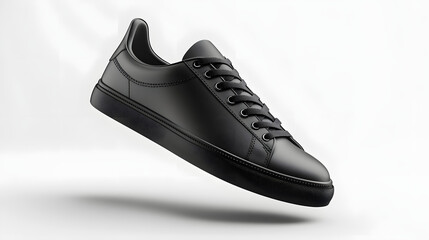 Blank Black Sneakers Mockup On A White Background.