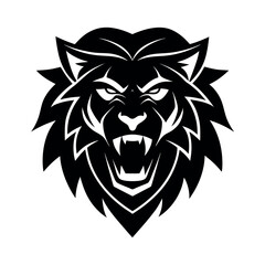 Angry Lion Face Mascot Logo Vector Design