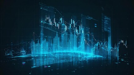 Analyzing Digital Data Charts and Graphs Motion Graphics - Powered by Adobe