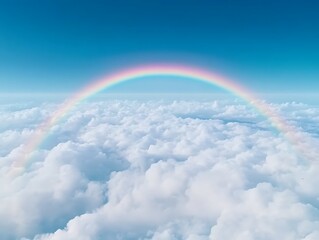 A Stunning Rainbow Arcing Over a Sea of Clouds A Breathtaking Aerial View