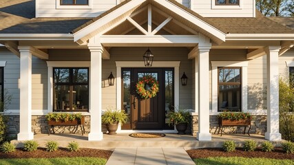 Modern Farmhouse Porch Entryway Architecture