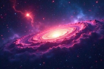 Stunning vibrant nebula in deep space, swirling cosmic dust and gas ,  cosmos,  celestial