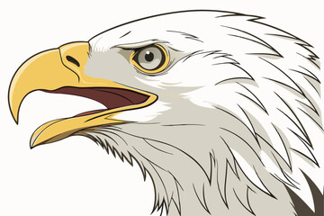 109 white feathered bird, close-up portrait, expressive eyes, striking beak, vibrant yellow, detailed plumage, sharp focus, isolated on white background, photorealistic, high resolution