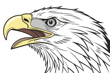 109 white feathered bird, close-up portrait, expressive eyes, striking beak, vibrant yellow, detailed plumage, sharp focus, isolated on white background, photorealistic, high resolution