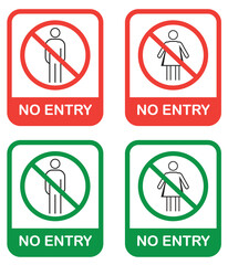 no entry icon, man and women no entry sign