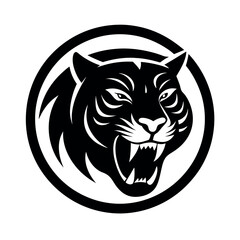 Angry Tiger Mascot Logo Vector Circle Design