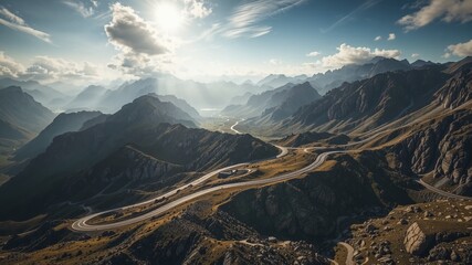 Mountain Road Curve - Aerial Perspective Banner