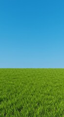 Fototapeta premium Azure Embrace of Verdant Fields AI Generated