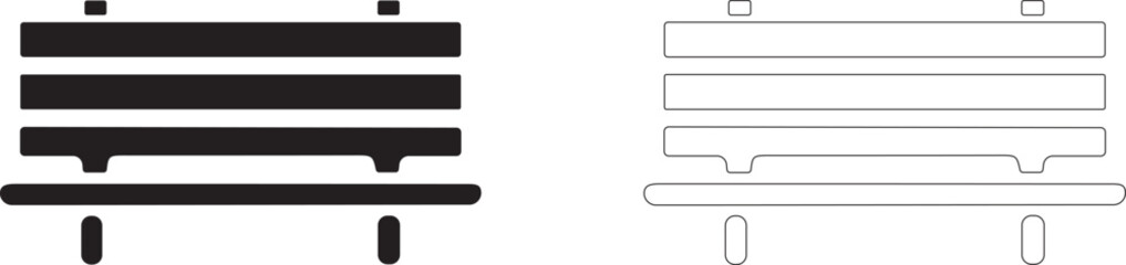 Street bench. Editable vector icon.