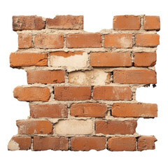 Obraz premium Damaged brick wall with missing sections and rough texture, showcasing beauty of decay and age