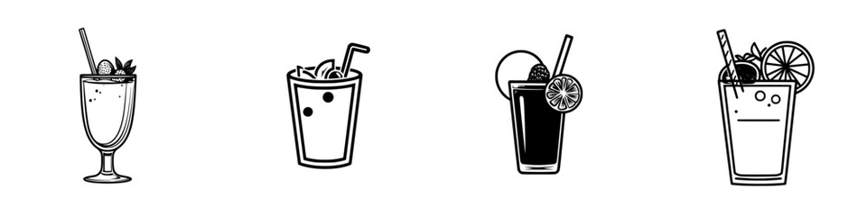Enjoy a refreshing assortment of cocktails with vibrant flavors in various glass styles