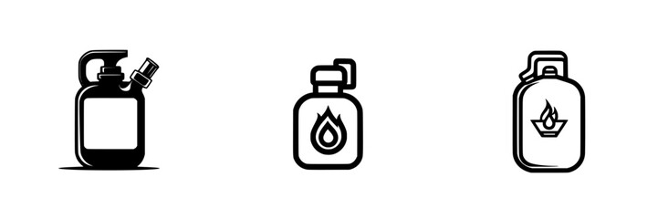 Obraz premium Vector illustration of three different fire fuel containers with unique designs for various applications and activities
