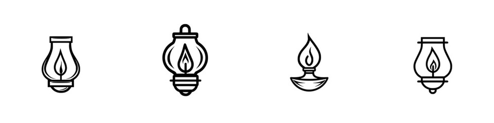 Obraz premium Vector illustration of various lantern designs showcasing intricate details and unique shapes suitable for decor or design projects