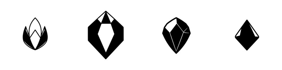 Geometric vector illustration of crystal icons in minimalistic design for modern graphics and art projects