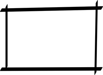 Doodle hand drawn highlight rectangles or frames. Cartoon Geometric shapes for your design. Collection of pencil or pen sketch elements of squares and marks isolated on transparent background.