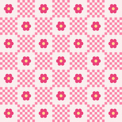 seamless pattern with pink flowers 
