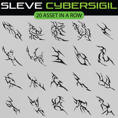 Fototapeta premium Sleve Cybersigil Tattoo Vector Collection