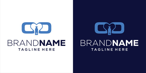 Creative O Logo with Glasses Shape Bottle, Design Inspiration, Vector, Illustration