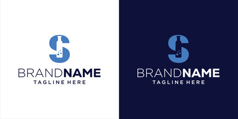 Creative Abstract S Logo with Facing Bottle, Design Inspiration, Vector, Illustration