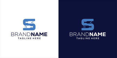 Creative Logo S with Facing Bottle, Design Inspiration, Vector, Illustration