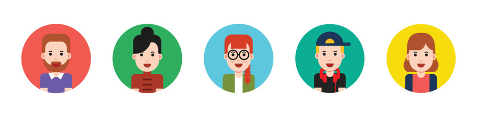 Business people avatar icon. Profile diverse empty faces for social network and applications. Vector abstract illustration eps 10