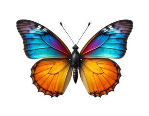 Colorful Butterfly Illustration on Transparent Background